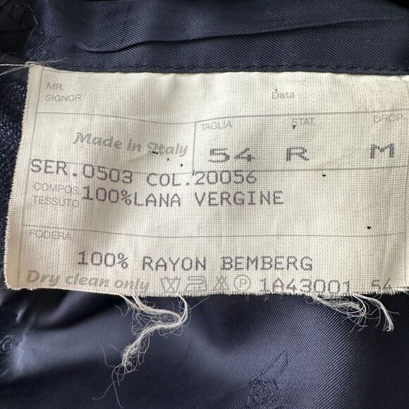 Ravazzolo x Loro Piana Fabric Blazer Jacket Men's US 46R Wool Blue Speckled - Picture 9 of 12